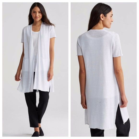 Eileen Fisher Sweaters - Eileen Fisher Long Cardigan Sweater Medium White O